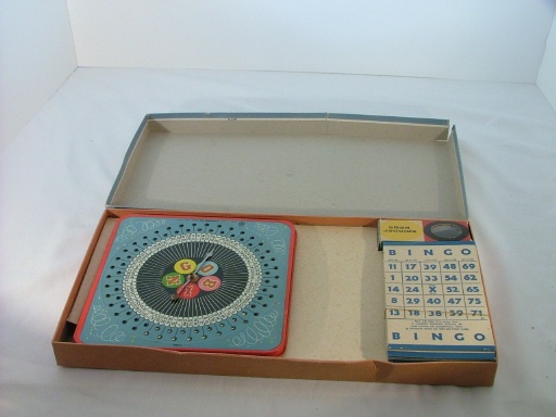 Pressman Bingo 1166 Wooden Pegs Metal Spinner Game 1166  